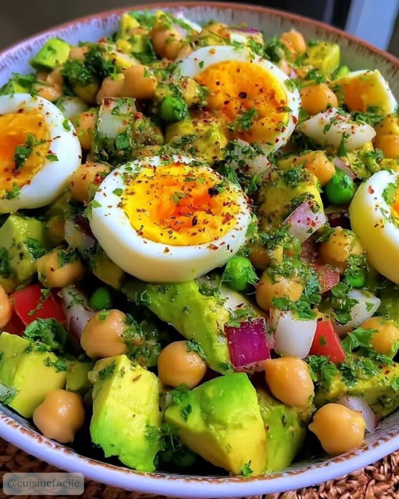 Comment préparer la Salade d'Avocat, Œuf et Pois Chiches