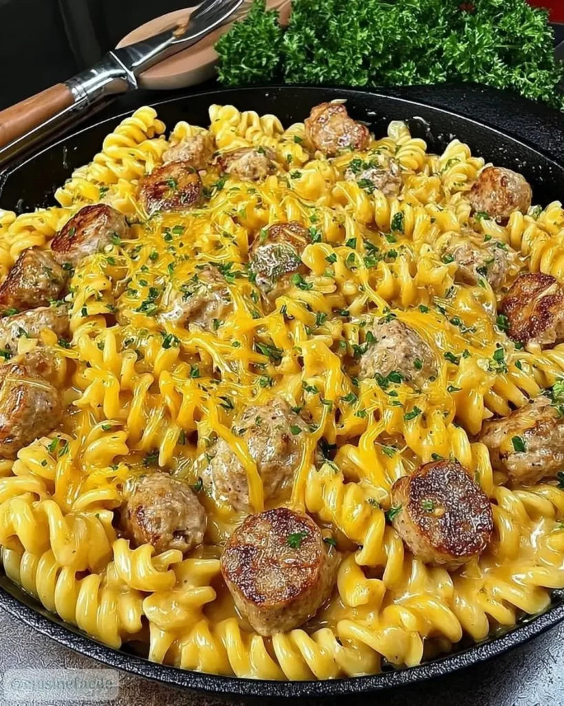 Comment préparer les Pâtes Rotini au Poulet, Saucisse et Cheddar