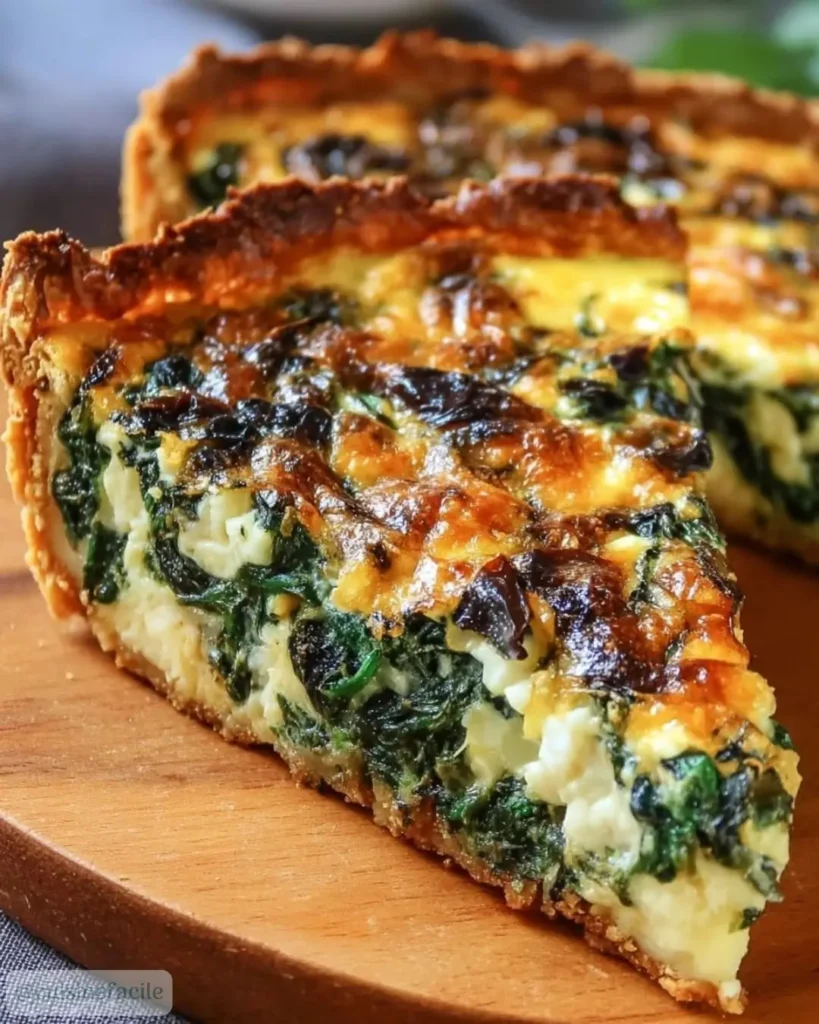 Quiche légère aux épinards sans pâte