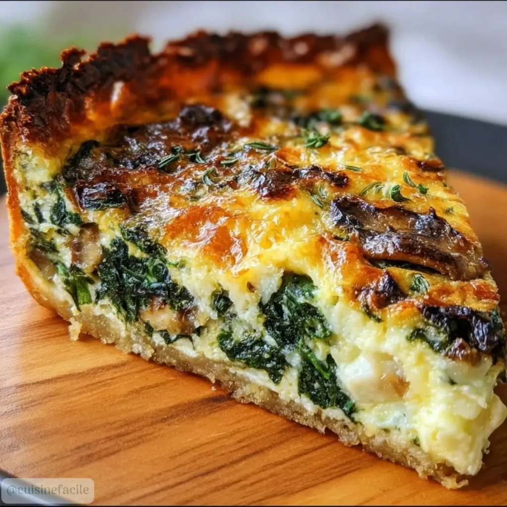 Quiche légère aux épinards sans pâte